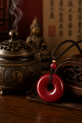朱砂平安扣吊坠（平安护身）